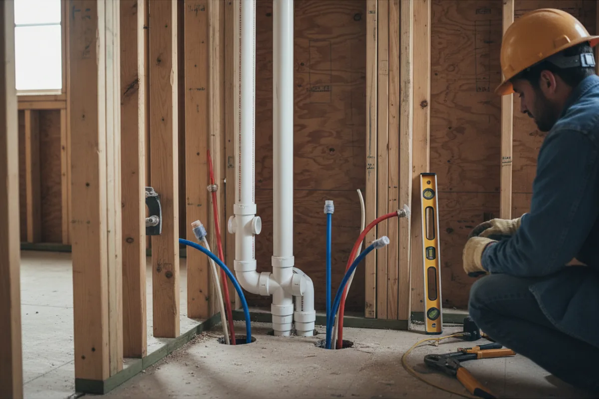Drain and supply rough-in during Drain Cleaning in Ephraim